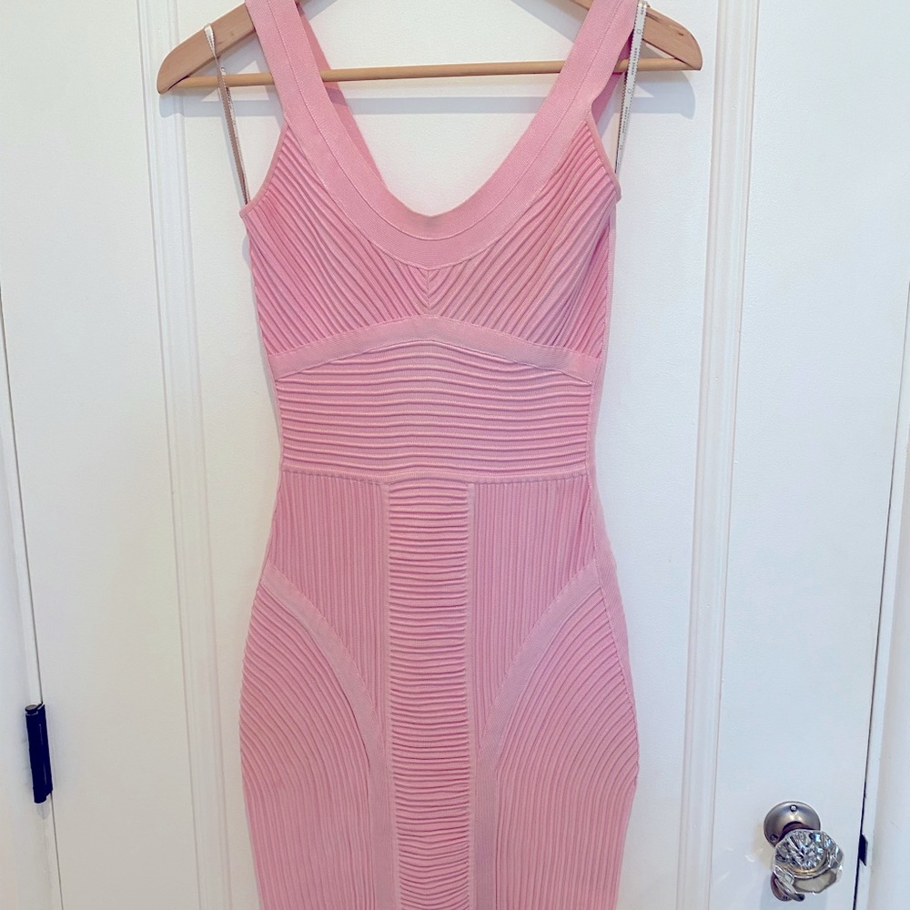 XS Herve Leger Bandage Dress Light Pink
